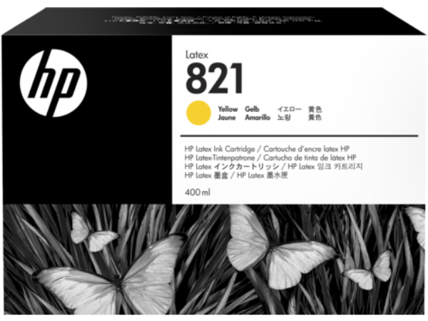 HP 821 400ml Yellow Latex Ink Cartridge for Latex 110, 115 Printers - G0Y88A