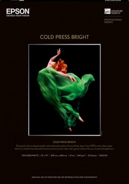 Picture of EPSON Cold Press Bright 340gsm 13"x19" 25 Sheets