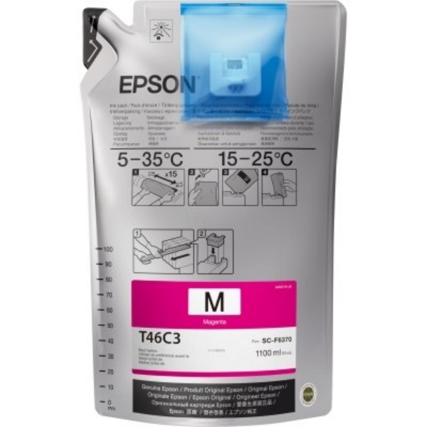 Epson UltraChrome DS Magenta Ink 1.1 Liter for SureColor F6370, F9470, F9470H T46C320 1