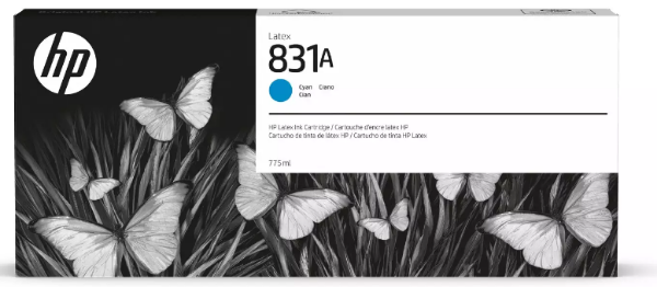 HP 831A Cyan Ink Cartridge 775ml for HP Latex 310, 315, 330, 335, 360, 365, 560 - CZ683A