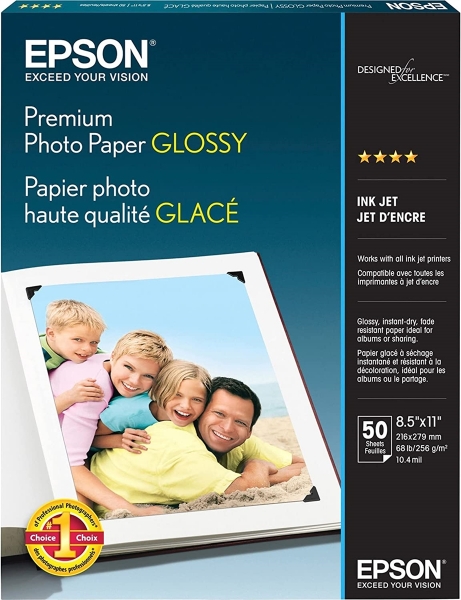EPSON Premium Photo Paper Glossy 252gsm 8.5"x11" - 50 Sheets
