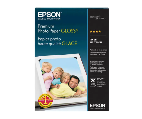 EPSON Premium Photo Paper Glossy 252gsm 11"x17" - 20 Sheets