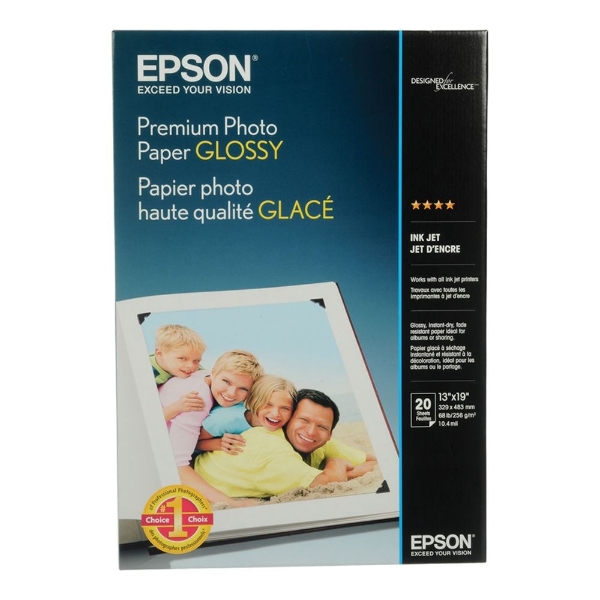 EPSON Premium Photo Paper Glossy 252gsm 13"x19" - 20 Sheets