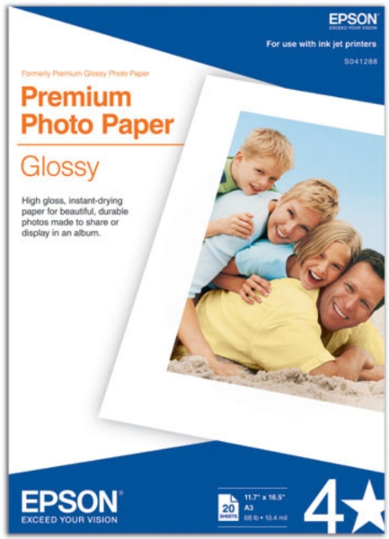 EPSON Premium Photo Paper Glossy 252gsm 11.7"x16.5" - 20 Sheets	