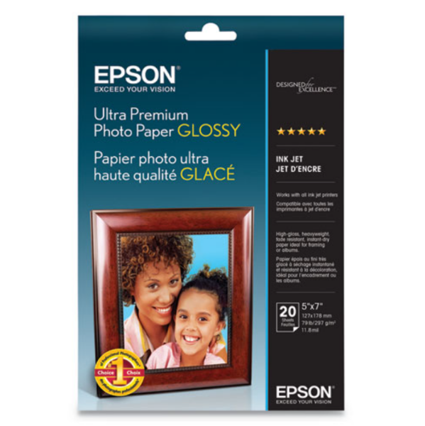 EPSON Ultra Premium Photo Paper Glossy 297gsm 5"x7" - 20 Sheets