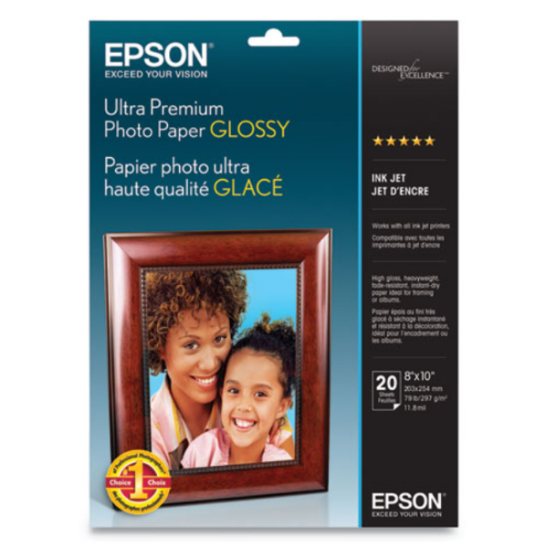 EPSON Ultra Premium Photo Paper Glossy 297gsm 8"x10" - 20 Sheets