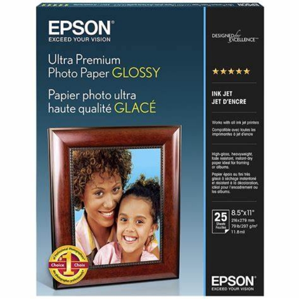 EPSON Ultra Premium Photo Paper Glossy 297gsm 8.5"x11" - 25 Sheets
