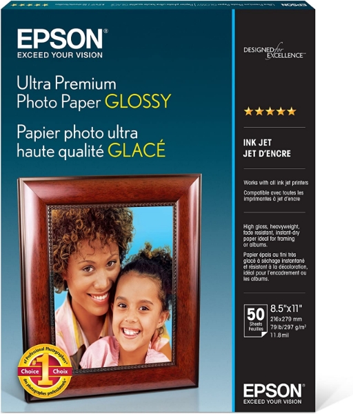 EPSON Ultra Premium Photo Paper Glossy 297gsm 8.5" x 11" - 50 Sheets