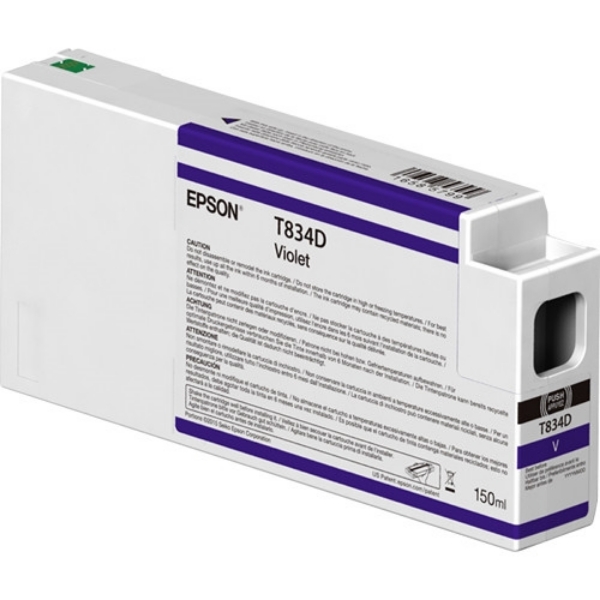 Epson 834 UltraChrome HDX 150mL Violet Ink Cartridge for SureColor P7000, P9000 - T834D00