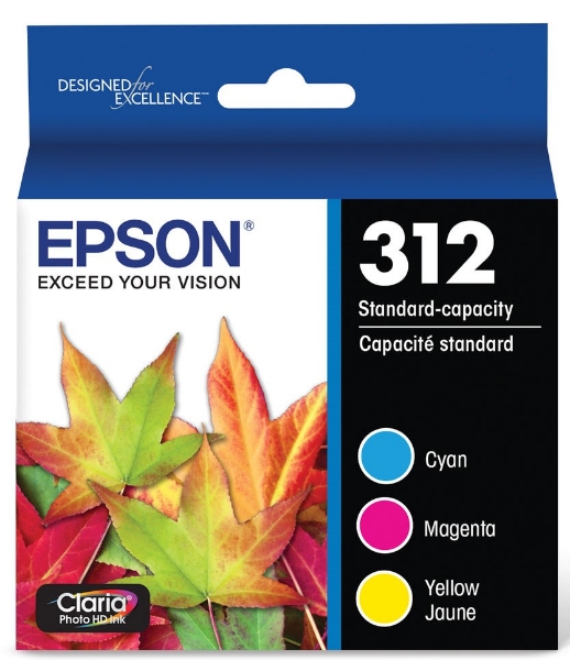 Epson T312 Claria Photo HD Multi-Pack Cyan, Magenta, and Yellow for Expression Photo XP-8500, XP-15000 - T312923S