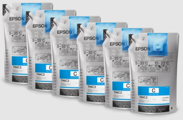 Epson UltraChrome Cyan Ink 1.1 Liter (6 Pack) for SureColor F6370, F9470, F9470H	