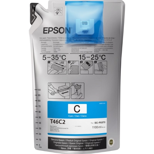 Epson UltraChrome DS Cyan Ink 1.1 Liter for SureColor F6370, F9470, F9470H T46C220 1	