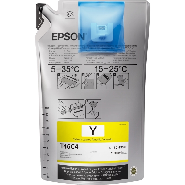 Epson UltraChrome DS Yellow Ink 1.1 Liter for SureColor F6370, F9470, F9470H T46C420 1	