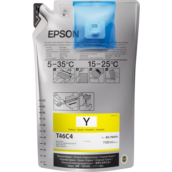 Epson UltraChrome DS Yellow Ink 1.1 Liter for SureColor F6370, F9470, F9470H T46C420 1	
