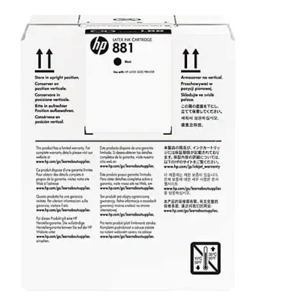HP 881 5 liter Black Latex Ink Cartridge for HP Latex 1500, 3200	