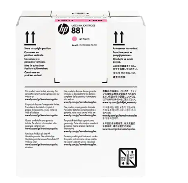 HP 881 5-liter Light Magenta Latex Ink Cartridge for HP Latex 1500, 3200