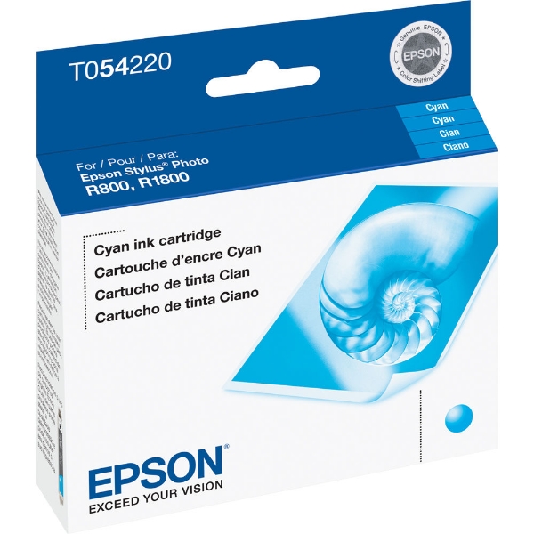 Epson T054 UltraChrome Cyan Ink for Stylus R800, R1800 T054220