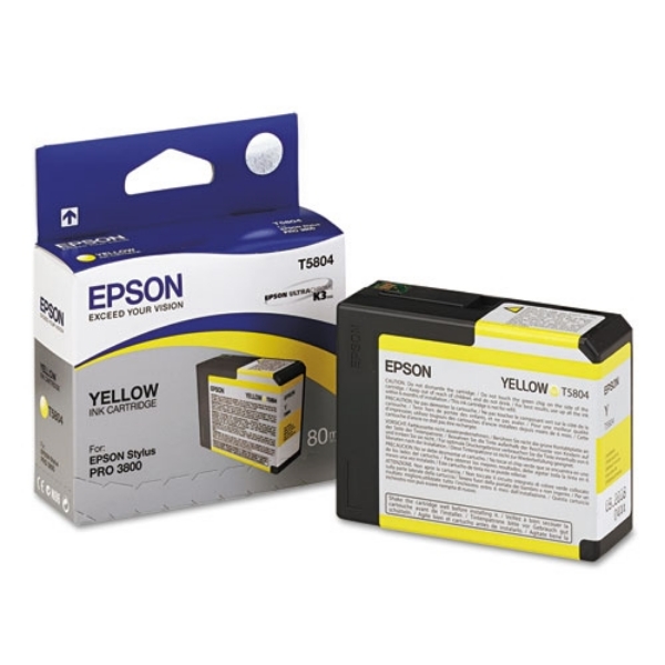 Epson T580 UltraChrome K3 Yellow Ink 80ml for Stylus Pro 3800, 3880 - T580400