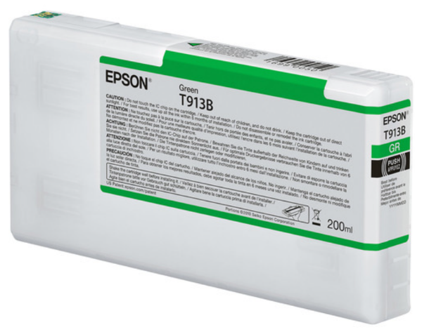 Epson Ultrachrome HDX Green Ink Cartridge 200ml for SureColor P5000 Printers - T913B00