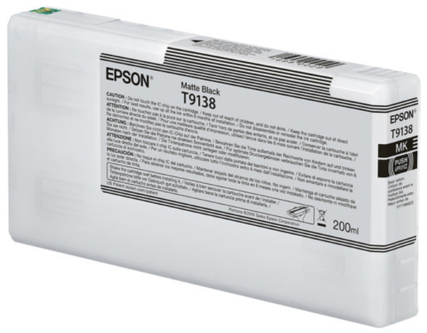 Epson Ultrachrome HD Matte Black Ink Cartridge 200ml for SureColor P5000 Printers - T913800