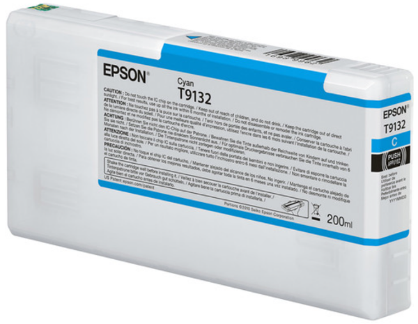 Epson Ultrachrome HD Cyan Ink Cartridge 200ml for SureColor P5000 Printers T913200