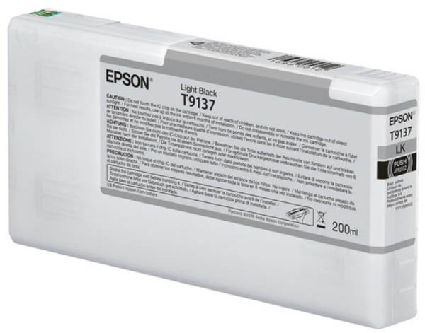 Epson Ultrachrome HD Light Black Ink Cartridge 200ml for SureColor P5000 Printers - T913700
