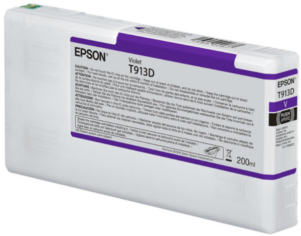 Epson Ultrachrome HDX Violet Ink Cartridge 200ml for SureColor P5000 Printers - T913D00