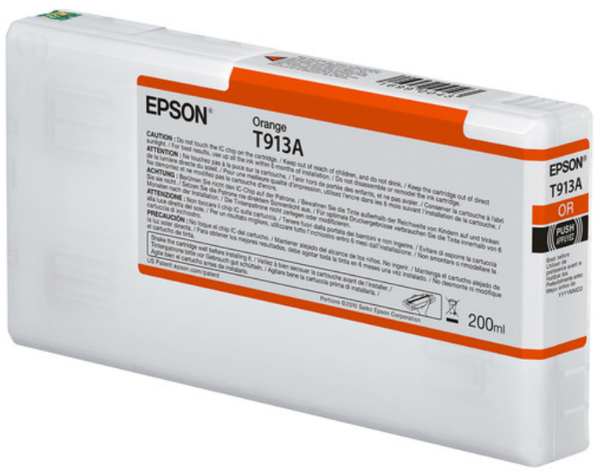 Epson Ultrachrome HDX Orange Ink Cartridge 200ml for SureColor P5000 Printers - T913A00