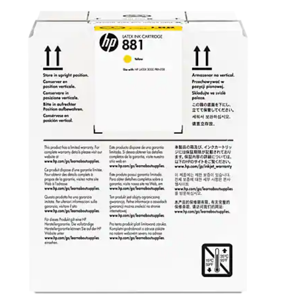 HP 881 5-liter Yellow Latex Ink Cartridge for HP Latex 1500, 3200