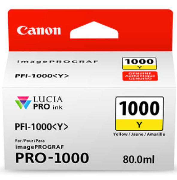 It Supplies - Canon PFI-1000 Yellow Ink Tank 80ml - 0549C002AA