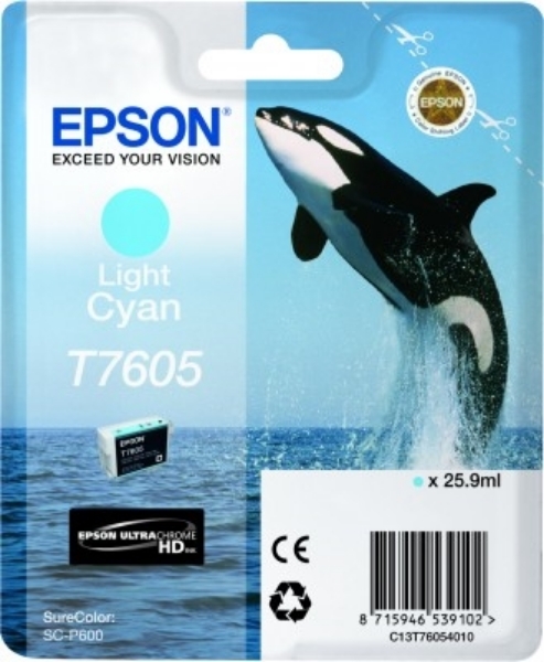 Epson 760 UltraChrome HD Light Cyan Ink 25.9ml for SureColor P600 T760520