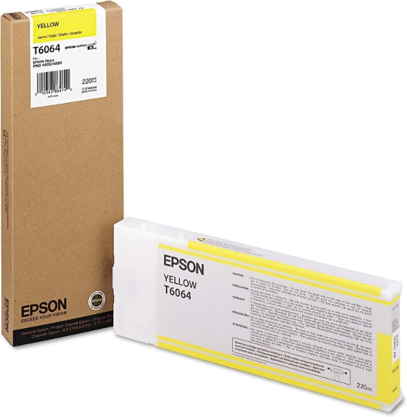 Epson UltraChrome K3 Yellow Ink 220ml for Stylus Pro 4800, 4880 T606400