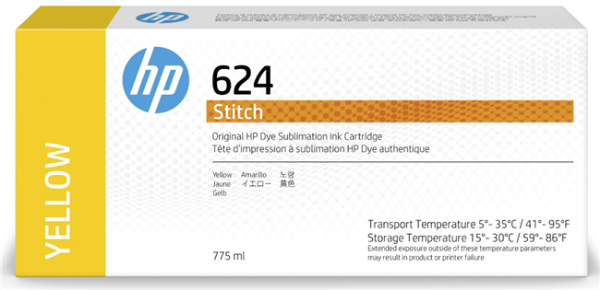 HP 624 Yellow DyeSub Ink Cartridge 775ml for Stitch S300 2LL56A	
