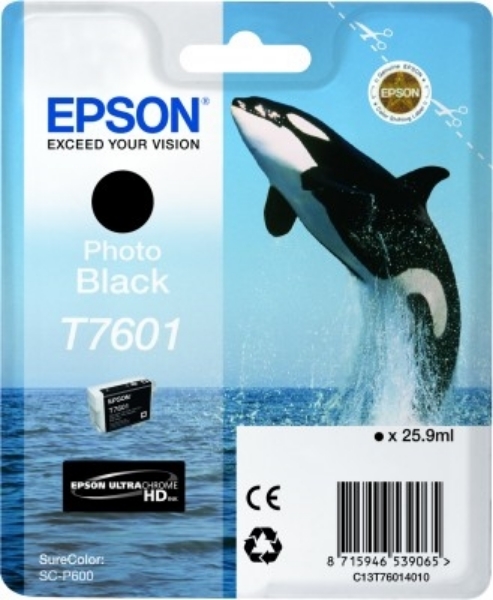 Epson 760 UltraChrome HD Photo Black Ink 25.9ml for SureColor P600 T760120