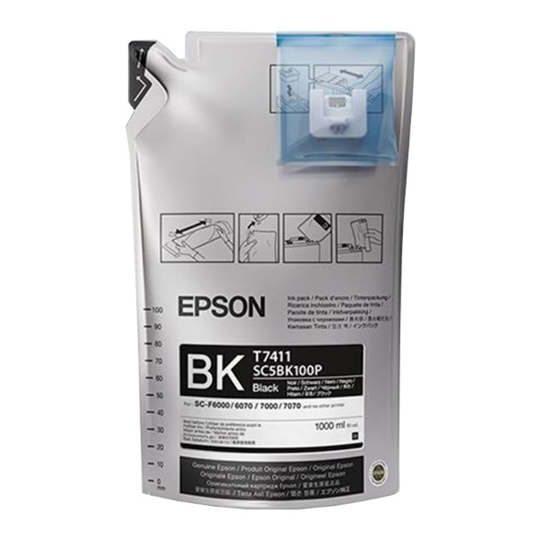 Epson UltraChrome DS Black Ink 1 Liter for SureColor F6070, F7070, F7170 - T741100-1