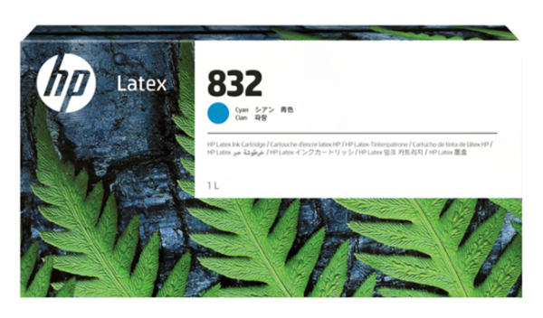 HP 832 1 Liter Cyan Ink Cartridge for Latex 700, 700W