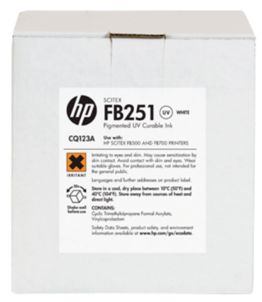 HP FB251 2-liter White Scitex Ink Cartridge for FB550, FB750