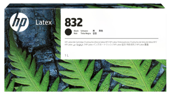 HP 832 1-Liter Black Ink Cartridge for Latex 630, 630 W, 700, 700 W