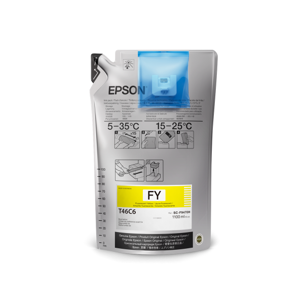 Epson UltraChrome DS Florescent Yellow 1 Liter (2 Pack) for SureColor F9470H