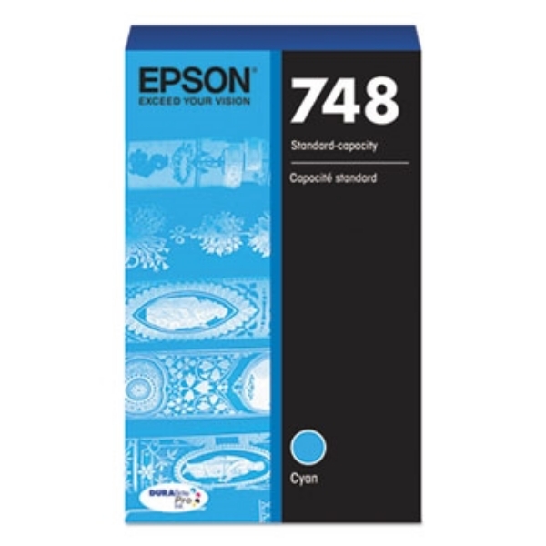 Picture of Epson DURABrite Pro 748 Standard Capacity Cyan Ink Cartridge for for WF-6090, WF-6530, WF-6590, WF-8090, WF-8590 - T748220