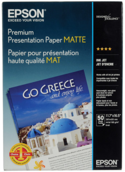 EPSON Premium Presentation Paper Matte 11.7"x16.5" 50 Sheets