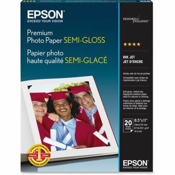 EPSON Premium Photo Paper Semi-gloss 251gsm 8.5"x11" - 20 Sheets