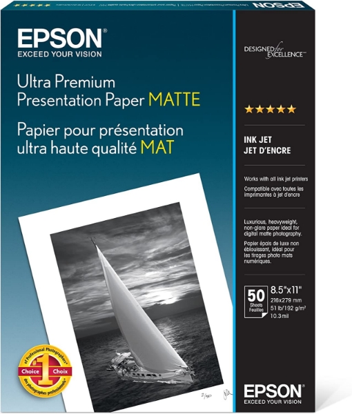EPSON Ultra Premium Presentation Paper Matte 192gsm 8.5"x11" - 50 Sheets