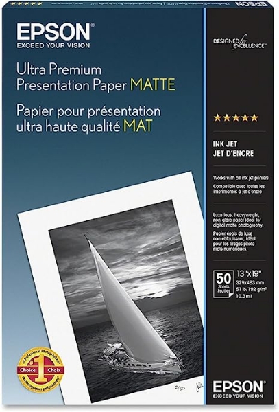EPSON Ultra Premium Presentation Paper Matte 192gsm 13"x19" - 50 Sheets