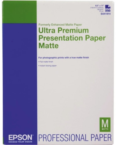 EPSON Ultra Premium Presentation Paper Matte 192gsm 8.5"x11" - 250 Sheets	