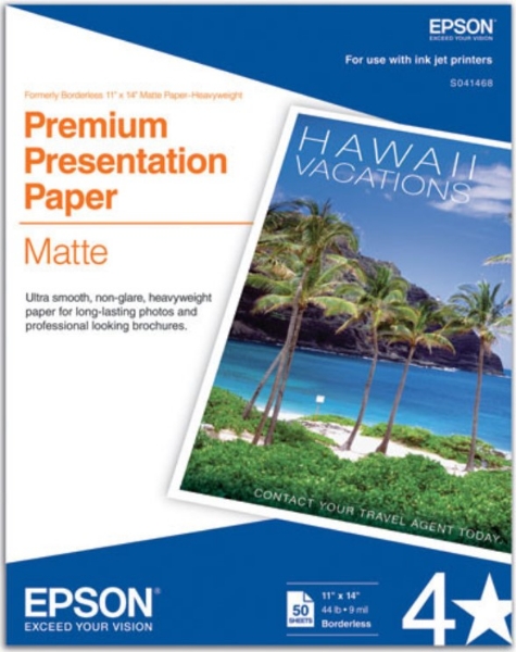 EPSON Premium Presentation Paper Matte 11"x14" 50 Sheets