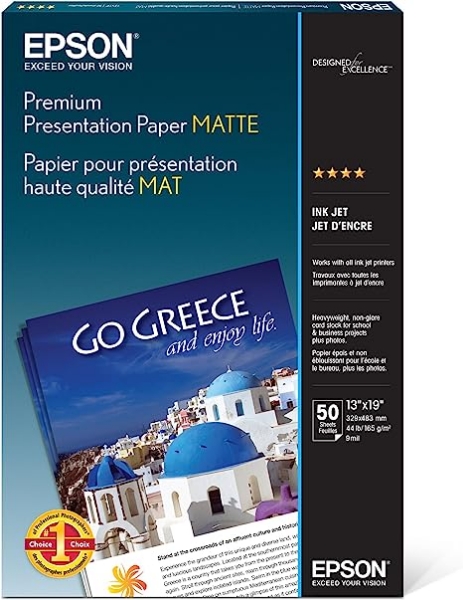 EPSON Premium Presentation Paper Matte 13"x19" 50 Sheets