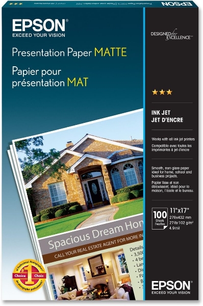 EPSON Presentation Paper Matte 11"x17" 100 Sheets