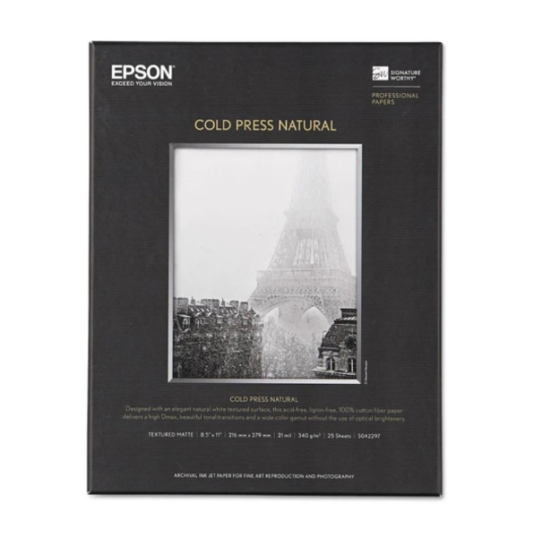 EPSON Cold Press Natural 340gsm 8.5"x11" 25 Sheets