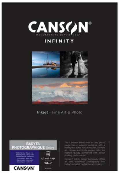 Canson Infinity Baryta Photographique II 310gsm Matte 13"x19" - 25 Sheets
